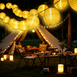 Solar Lichterkette Aussen mit LED Laternen 🌞🏡🌟