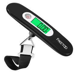 👜✨ FREETOO Gepäckwaage Tragbare Digitale Kofferwaage - Bis zu 50KG (Schwarz) 🌟