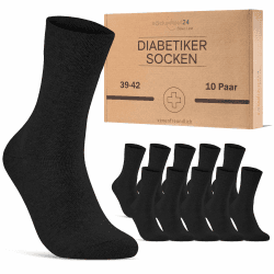 🧦 10 Paar Diabetikersocken für Herren & Damen aus Baumwolle ohne Gummibund