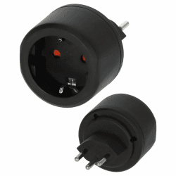 🌍🔌 Brennenstuhl Reisestecker/Reiseadapter (Schwarz) - Reise-Steckdosenadapter für elektrische Geräte mit Schutzkontakt Stecksystem in Ländern mit Schweizer Stecksystem