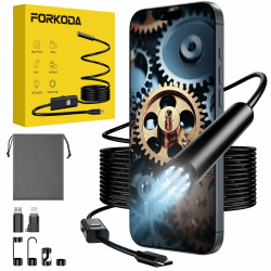🔦📷 FORKODA Endoskopkamera mit Licht - 1920 HD Inspektionskamera 8 LED Licht Wasserdicht IP67