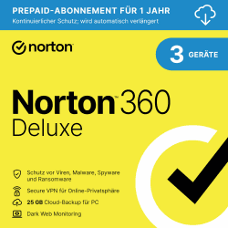 Norton 360 Deluxe 2025 🛡️💻📱 | 3 Geräte | 1 Jahr | Aktivierungscode per Email