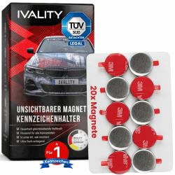 IVALITY® 100% Clean | Magnet Kennzeichenhalter hinter der Stoßstange für 1 Kennzeichen