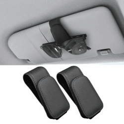 2 Stück Brillenhalter für Auto Leder 👓 Magnetischer Sonnenbrillenhalter