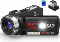 Delmodes 8K 64MP Videokamera Camcorder 18X Digitalzoom 🎥📸