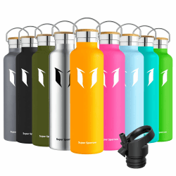 Super Sparrow Trinkflasche Edelstahl - 350ml/500ml/620ml/750ml/1L 🌟 Auslaufsicher Thermoskanne 🌿 BPA-Frei Wasserflasche 💧 Thermosflasche Kinder für Sprudel, Sport, Schule, Fitness