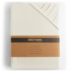 DecoKing Spannbettlaken 200x220 220x240 cm 100% gekämmte Baumwolle Ecru Spannbetttücher Jersey Boxspringbett Amber