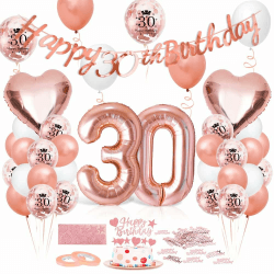 Luftballon 30. Geburtstag Roségold Deko Set 🎈🎉