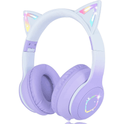 🐱 Usoun Kinderkopfhörer Bluetooth | Katzenohr LED Design | Stereo Sound | Bluetooth 5.0 | Faltbar