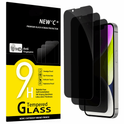 📱🔒 NEW'C 3 Stück Sichtschutz für iPhone 14 / 13 / 13 Pro 6,1 Zoll Schwarz