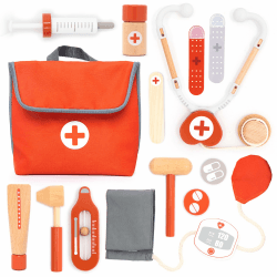 UMU® Mini Arztkoffer Kinder Spielset aus Holz 🩺 14-TLG. - Spielzeug für kleine Ärzte ab 3 Jahre