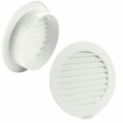 MKK - 17969 - Lüftungsgitter Abluftgitter Außengitter Insektenschutz weiß grau braun 60 70 80 90 100 120 125 150 mm weiß Ø 100 mm 🌬️🪲