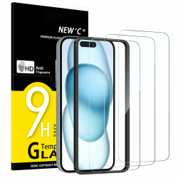 📱🔒 NEW'C 3 Stück Panzerglas für iPhone 16,15 (6,1 Zoll) - Kratzfrei & Ultraklar