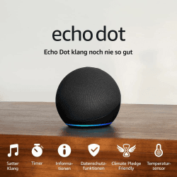 Echo Dot (Neueste Generation) 🎶 | Smarter WLAN- und Bluetooth-Lautsprecher mit Alexa und gigantischem, sattem Klang 📻 | Anthrazit
