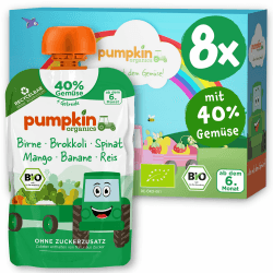 Angebot: Pumpkin Organics Bio Gemüse-Getreide-Quetschies 8er Pack 🥦🌱🥕💧💚