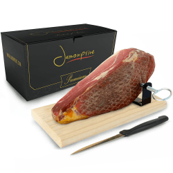 🍖 Serrano Schinken ohne Knochen + Schinkenhalter & Messer - Mini Spanischer Schinken Jamon Serrano 🌟