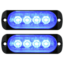 🚨 Willpower 8,4 cm LED-Stroboskop-Warnleuchten, blau, 4 LEDs 🚨