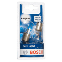 🔦🚗 Bosch P21/5W Pure Light Fahrzeuglampen - 12 V 21/5 W BAY15d - 2 Stücke 🌟