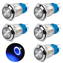 🔵 QIMEI-SHOP Druckschalter Wasserdicht 16mm Schalter 12-24 V 3A Momentanen Taster 🚗