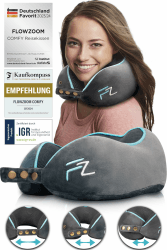 FLOWZOOM Comfy Nackenkissen Flugzeug & Auto - Einstellbares Memory Foam Reisekissen mit flexiblen Druckknöpfen 😊