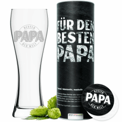 Bester Papa der Welt Weizenglas in Geschenkbox 🍺🎁