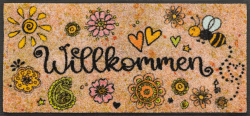 🌟 Wasch+Trocken Fußmatte - Bring Glück herein 35x75cm 🌈