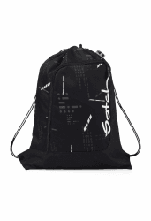 🎒 satch Sportbeutel Turnbeutel für Mädchen und Jungen mit Reißverschlussfach, 12 Liter, Rucksack fixierbar Einheitsgröße Ninja Matrix - Schwarz 🏋️‍♂️