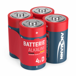 🔋 ANSMANN Alkaline Batterien Mono D LR20 1,5V, 4 Stück 🔋