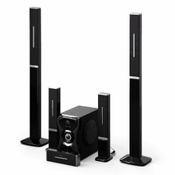 🔊🎥 auna Areal 825 5.1 Soundsystem Kabellos mit Bluetooth, 100-W-Subwoofer und RGB-Beleuchtung - USB-/SD-Anschlüsse