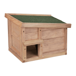 🦔🌲 Relaxdays Igelhaus aus Holz - Winterquartier für Igel - Gartenhaus mit 2 Kammern - HBT: 30x40x34 cm 🍂