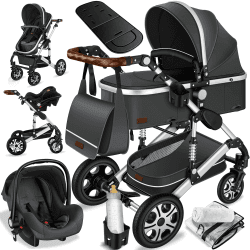 👶🛒 KESSER® Loops 3 in 1 Kinderwagen Kombikinderwagen Set inkl. Zubehör 🌈