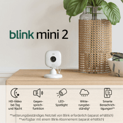 Blink Mini 2 Überwachungskamera mit HD-Nachtsicht und Alexa-Kompatibilität ⭐️🏡🔒