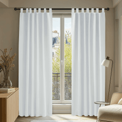 Deconovo Blickdichte Vorhänge mit Schlaufen - 2er Set H260 x B140 cm - Silber Grau