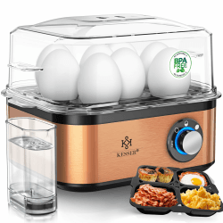 🥚🍳 KESSER® Eierkocher für 1 bis 8 Eier elektrisch aus Edelstahl 500W & Warmhaltefunktion 🍳🥚