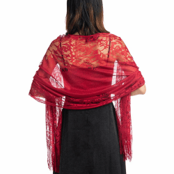 Ladiery Damen Blumen Umschlagtuch Umhang Schal mit Quasten 🌸🧣🎉