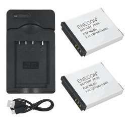 ENEGON Ersatzbatterie (2 Stück) und Ladegerät für Canon NB-6L, NB-6LH, CB-2LY und Canon PowerShot Kameras 📸