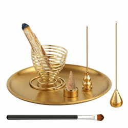 ZOCONE Gold Räucherstäbchen Halter Set - 6-in-1 Messing Räucherstäbchenhalter Platte 🧘‍♂️