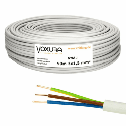 🔌🏠 NYM-J 3x1,5 mm² 50m Ring Mantelleitung Installationskabel 🏗️🔋