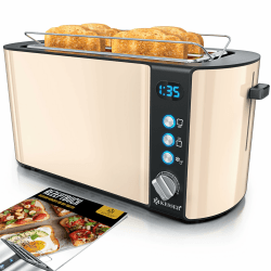 🍞 KESSER® Toaster mit Brötchenaufsatz | Langschlitz 4 Scheiben | 6 Bräunungsstufen