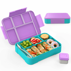 🌈 SWVIODMT Brotdose Kinder mit Fächern 1300 ml Lunchbox für Kinder 🍱