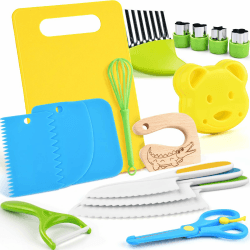 Kindermesser - 17 teiliges Kinder Sicherheit Küchenmesser für echtes Kochen 🥒🔪