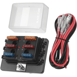 🚗 Jtron 6 Fach Sicherungshalter mit LED-Anzeige für KFZ, Boot, Marine und SUV 🌟