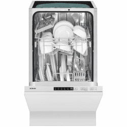 Bomann® Geschirrspüler 45 cm vollintegrierbar 🍽️ | Spülmaschine 45 cm für 10 Maßgedecke 🌊 | 5 Programme und 2 Sprühebenen 🔄 | Programm-Startvorwahl: 1-24 h 🕒 | GSPE 7420 VI