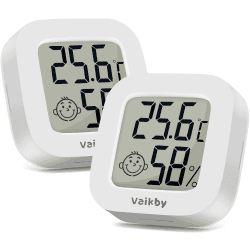 🌡️🌿 Vaikby Mini Digital Thermometer Hygrometer 2 Stück - Luft-Komfortanzeige & Hohe Genauigkeit