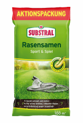 🌱🦜 Substral Rasensamen Sport und Spiel, strapazierfähige Rasensaat-Mischung mit Grünfärbung 🌿🏈