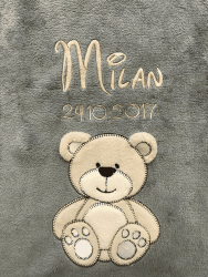 🌟 Exklusives Angebot! Personalisierte Babydecke mit Name und Geburtsdatum bestickt 🐻
