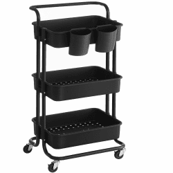 SONGMICS Rollwagen, 3 Ebenen, Servierwagen mit Griff 🛒🏡