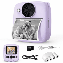 📸 Kinderkamera Sofortbildkamera mit 32GB Karte & 4 Bände Druckpapier 🎁