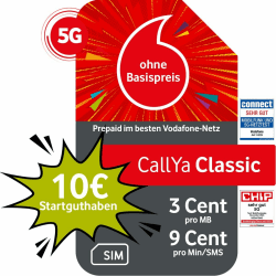 📱 Vodafone Prepaid CallYa Classic | 10 EUR Startguthaben | 5G-Netz | 9 Ct. pro Min/SMS