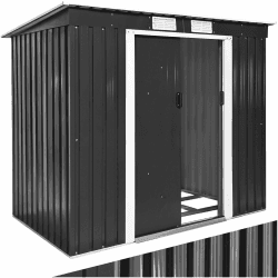 🏡 tectake® Metall Gartenhaus mit Schrägdach - Gartenhütte oder Fahrradgarage 🚲